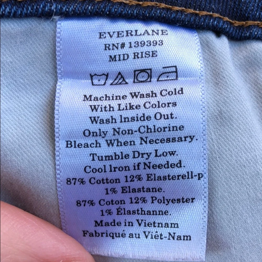 Everlane Blue Stretch Mid-Rise Skinny Jeans size 27